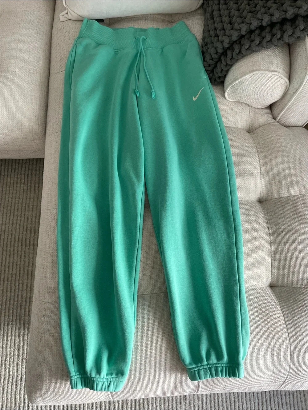 Nike Phoenix Plush Fleece High-Rise Sweatpant Jogger Light Menta Turquoise